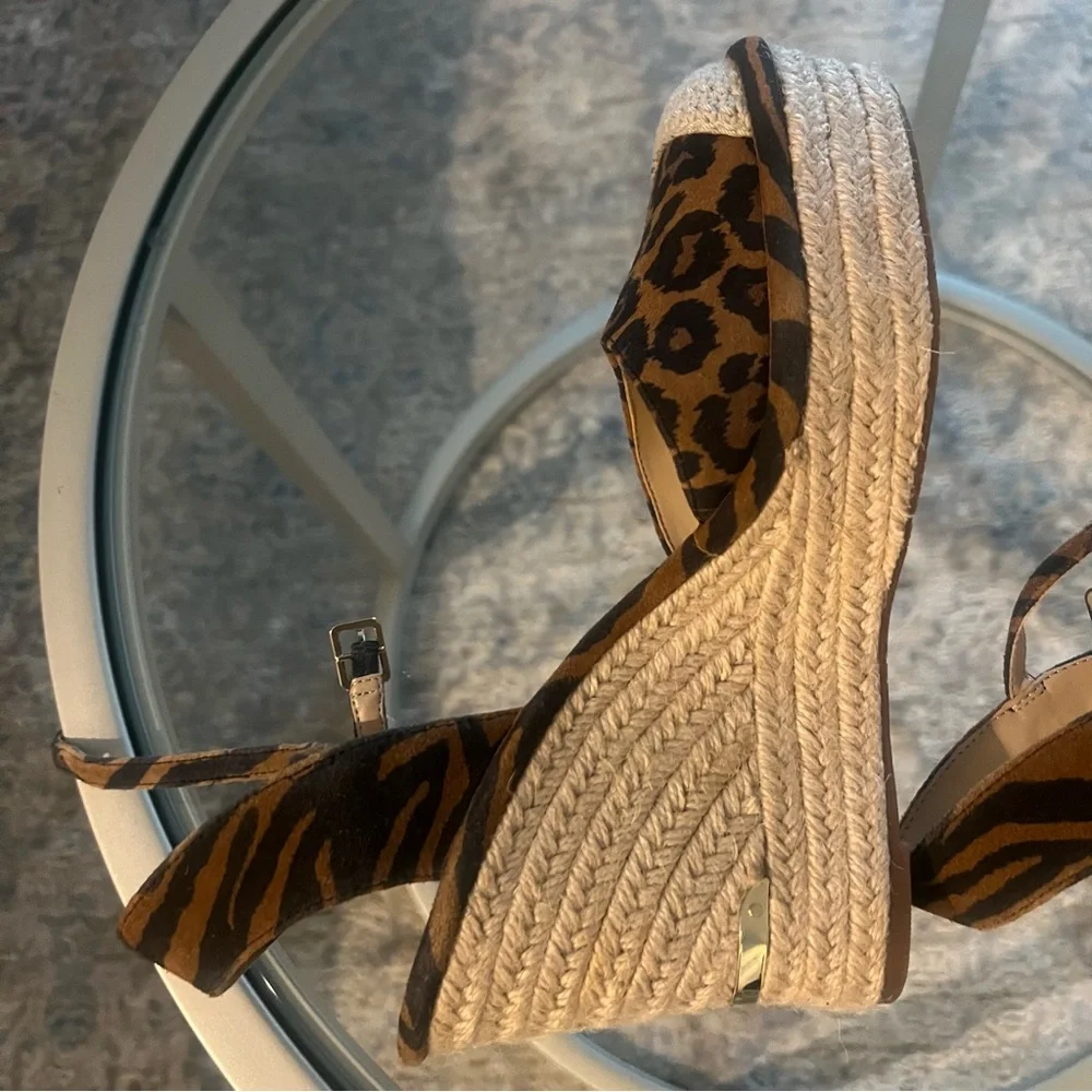 Leopard Print Wedge Sandals